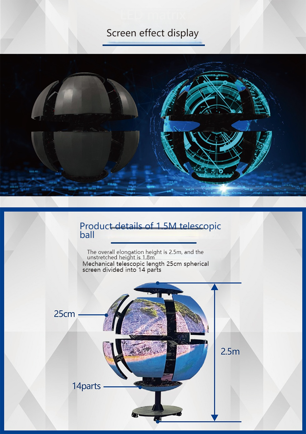 Indoor Expandable Sphere LED Display 