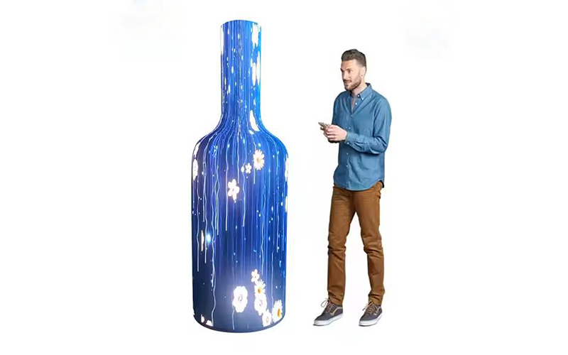 LED Beer Wine Bottle Display Screen - Customizable Indoor/Outdoor Advertising
