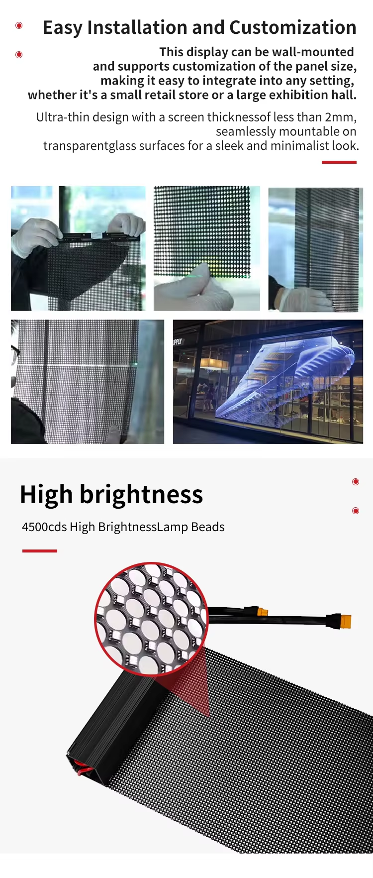 Ultra-Thin Holographic Transparent LED Display Panel