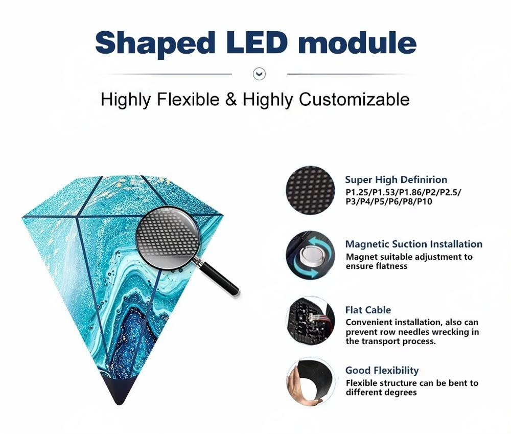 Custom Large Diamond-Shaped LED Display