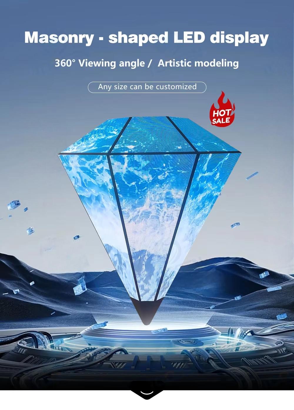 Custom Large Diamond-Shaped LED Display