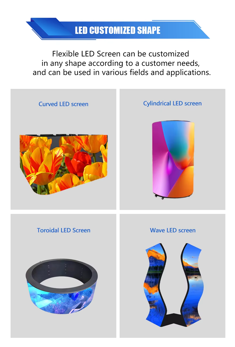 360° Curved Cylindrical LED Display