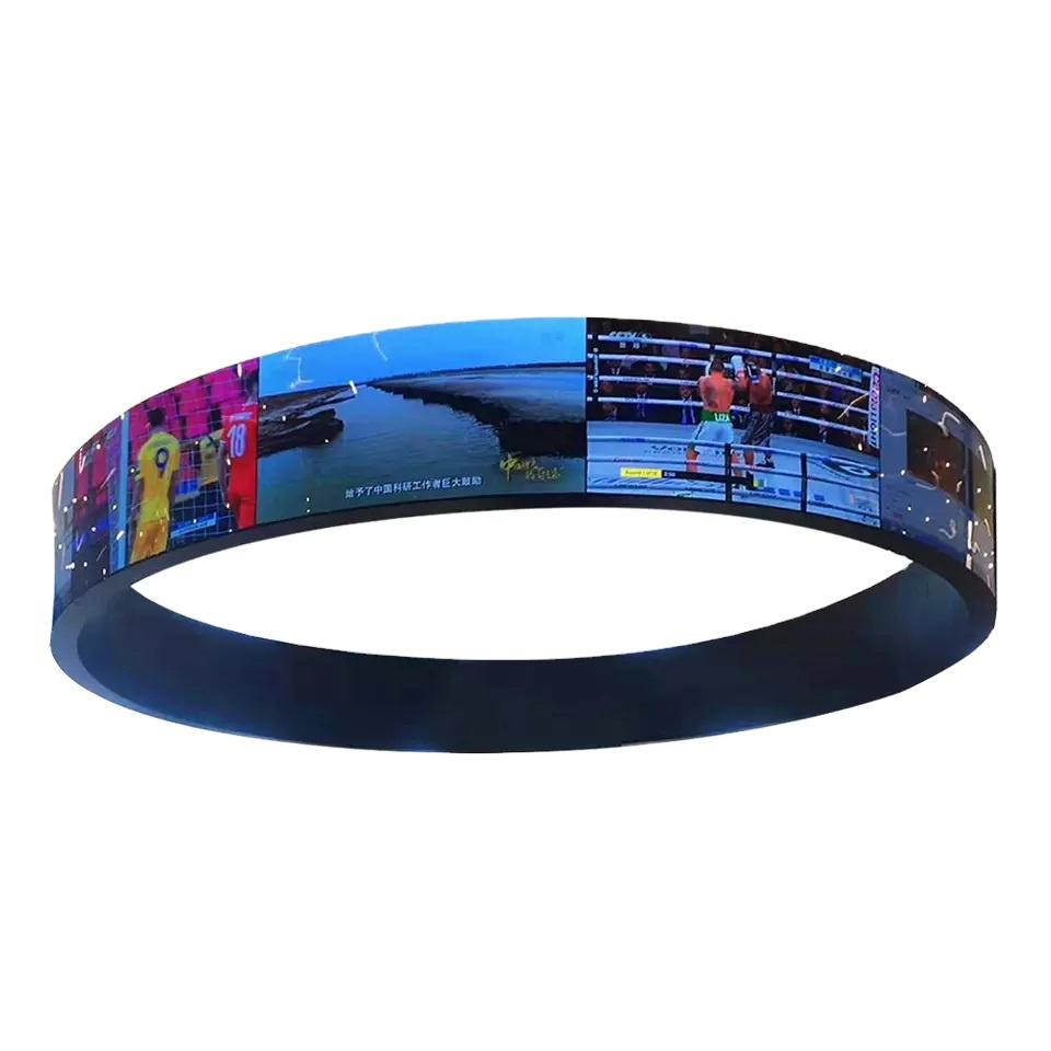 Indoor Outdoor Ring Flexible LED Display | Curved Cylinder Screen for Creative Installations