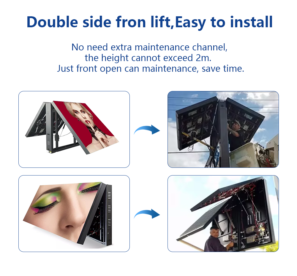 Outdoor Double-Sided Front Flip-Cover LED Display