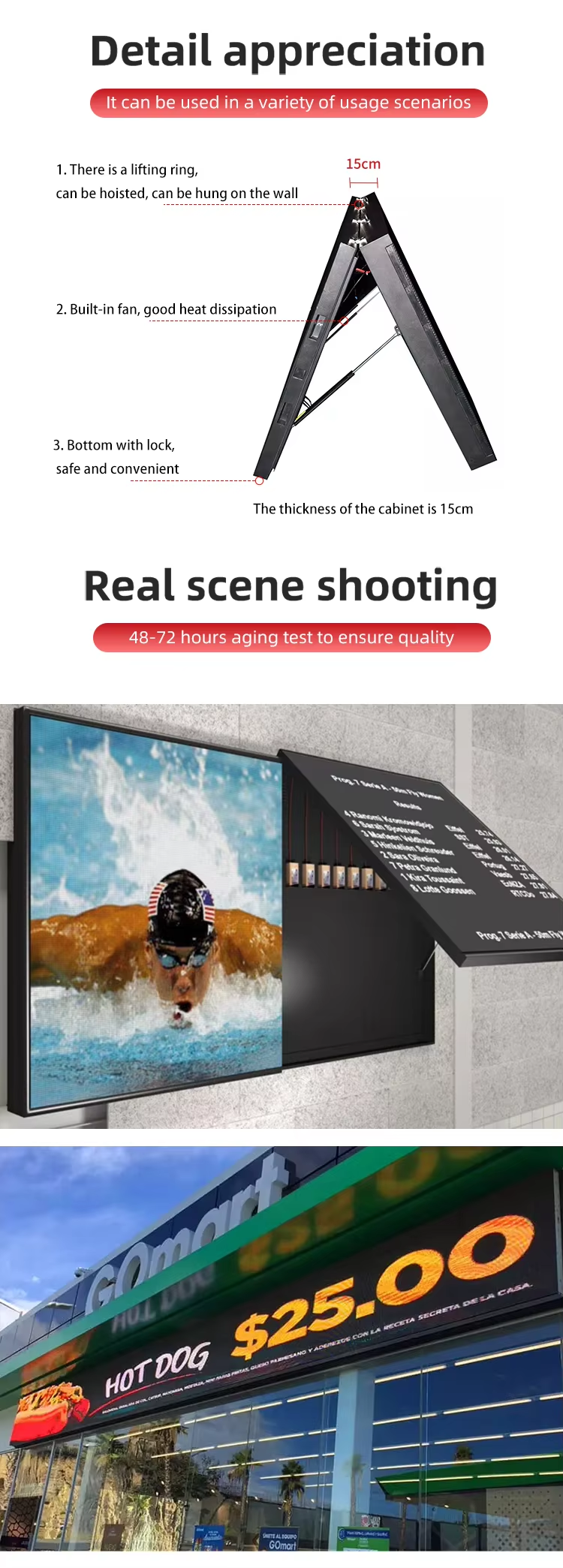 Outdoor Double-Sided Front Flip-Cover LED Display