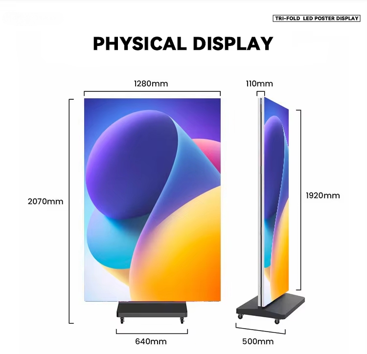 Tri-fold Double-Sided LED Poster Screen