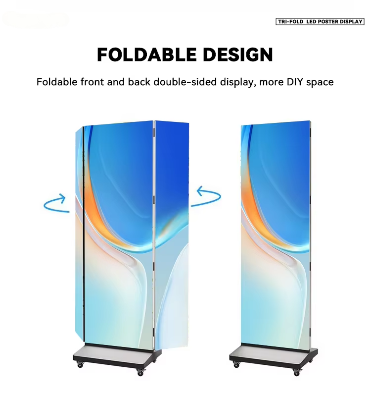 Tri-fold Double-Sided LED Poster Screen